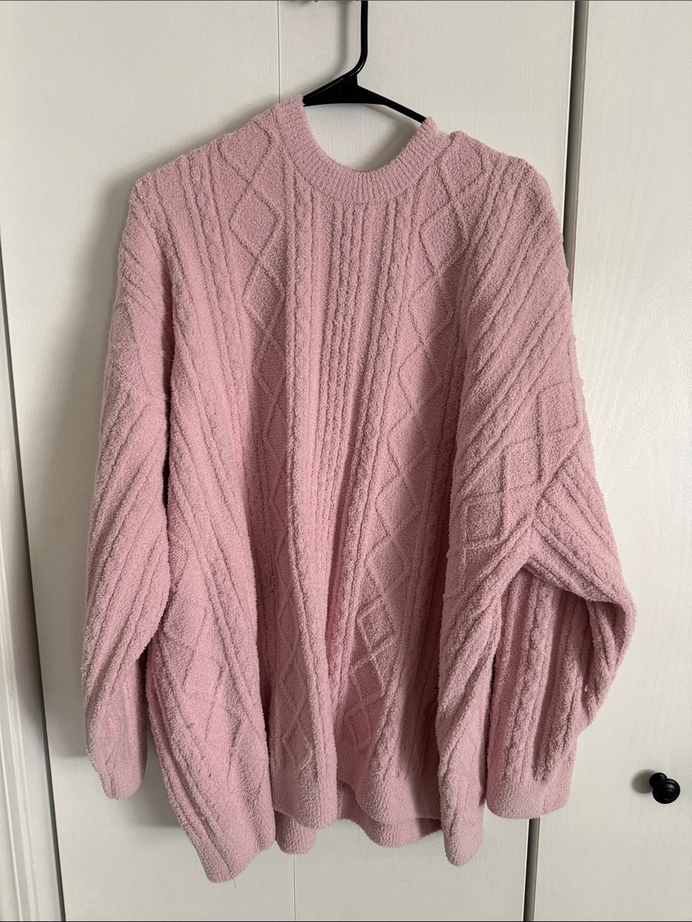 SKIMS Cozy Knit Bouclé Oversized Crewneck Pink Sz XL